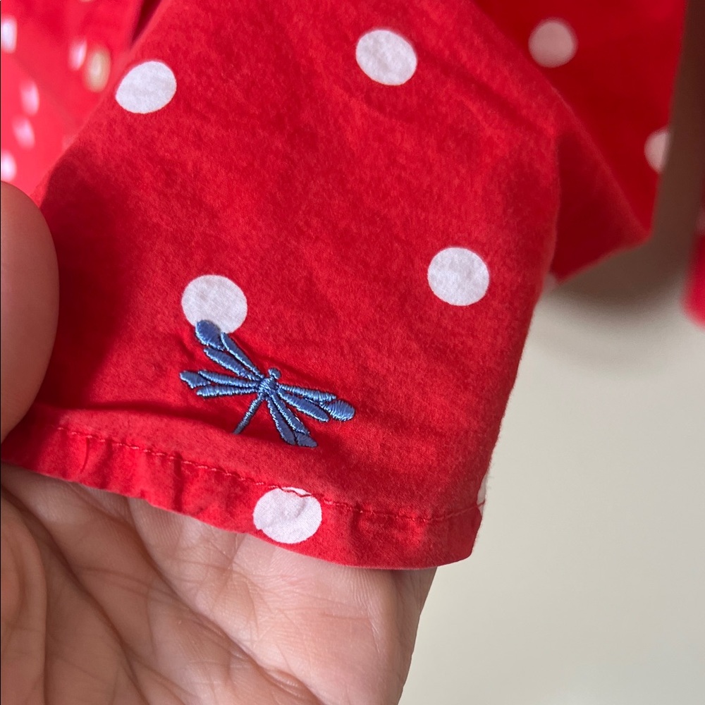 Red Polka Dot Button-Up Shirt Tambolts 100% cotton - Picture 4 of 8